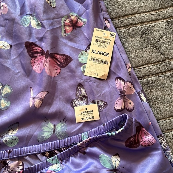 INC Satin Pajama Set – Purple Butterfly Print Cami & Shorts Size XL, XXL NWT - Picture 9 of 10